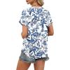 image:imageWIHOLL Womens Blouses Spring Tops Short Sleeve Shirts Dressy Casual Summer Vacation Fashion Clothing 2026Blue Floral Print