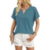 image:imageWIHOLL Womens Blouses Spring Tops Short Sleeve Shirts Dressy Casual Summer Vacation Fashion Clothing 2026Blue Green