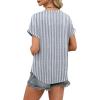 image:imageWIHOLL Womens Blouses Spring Tops Short Sleeve Shirts Dressy Casual Summer Vacation Fashion Clothing 2026Blue Stripe