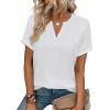 image:imageWIHOLL Womens Blouses Spring Tops Short Sleeve Shirts Dressy Casual Summer Vacation Fashion Clothing 2026Classic White