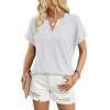image:imageWIHOLL Womens Blouses Spring Tops Short Sleeve Shirts Dressy Casual Summer Vacation Fashion Clothing 2026Classic White