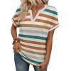image:imageWIHOLL Womens Blouses Spring Tops Short Sleeve Shirts Dressy Casual Summer Vacation Fashion Clothing 2026Color Stripe