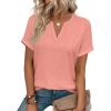 image:imageWIHOLL Womens Blouses Spring Tops Short Sleeve Shirts Dressy Casual Summer Vacation Fashion Clothing 2026Coral
