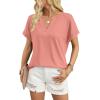 image:imageWIHOLL Womens Blouses Spring Tops Short Sleeve Shirts Dressy Casual Summer Vacation Fashion Clothing 2026Coral