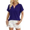 image:imageWIHOLL Womens Blouses Spring Tops Short Sleeve Shirts Dressy Casual Summer Vacation Fashion Clothing 2026Dark Blue
