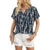 image:imageWIHOLL Womens Blouses Spring Tops Short Sleeve Shirts Dressy Casual Summer Vacation Fashion Clothing 2026Deep Blue Forest