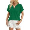 image:imageWIHOLL Womens Blouses Spring Tops Short Sleeve Shirts Dressy Casual Summer Vacation Fashion Clothing 2026Forest Green