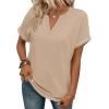 image:imageWIHOLL Womens Blouses Spring Tops Short Sleeve Shirts Dressy Casual Summer Vacation Fashion Clothing 2026Khaki