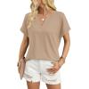 image:imageWIHOLL Womens Blouses Spring Tops Short Sleeve Shirts Dressy Casual Summer Vacation Fashion Clothing 2026Khaki
