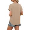 image:imageWIHOLL Womens Blouses Spring Tops Short Sleeve Shirts Dressy Casual Summer Vacation Fashion Clothing 2026Khaki
