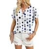 image:imageWIHOLL Womens Blouses Spring Tops Short Sleeve Shirts Dressy Casual Summer Vacation Fashion Clothing 2026Polka Dot Print