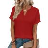 image:imageWIHOLL Womens Blouses Spring Tops Short Sleeve Shirts Dressy Casual Summer Vacation Fashion Clothing 2026Red