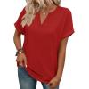 image:imageWIHOLL Womens Blouses Spring Tops Short Sleeve Shirts Dressy Casual Summer Vacation Fashion Clothing 2026Red