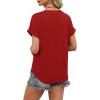 image:imageWIHOLL Womens Blouses Spring Tops Short Sleeve Shirts Dressy Casual Summer Vacation Fashion Clothing 2026Red