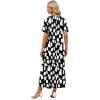 image:imageWIHOLL Womens Maxi Dresses V Neck Vacation Beach Sundresses Floral Travel Summer DressFloral Black White Geometry