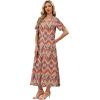 image:imageWIHOLL Womens Maxi Dresses V Neck Vacation Beach Sundresses Floral Travel Summer DressFloral Boho 1