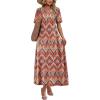 image:imageWIHOLL Womens Maxi Dresses V Neck Vacation Beach Sundresses Floral Travel Summer DressFloral Boho 1