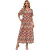 image:imageWIHOLL Womens Maxi Dresses V Neck Vacation Beach Sundresses Floral Travel Summer DressFloral Boho 1