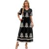 image:imageWIHOLL Womens Maxi Dresses V Neck Vacation Beach Sundresses Floral Travel Summer DressFloral Boho 2
