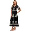 image:imageWIHOLL Womens Maxi Dresses V Neck Vacation Beach Sundresses Floral Travel Summer DressFloral Boho 2