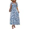 image:imageWIHOLL Womens Maxi Dresses V Neck Vacation Beach Sundresses Floral Travel Summer DressFloral Boho Blue