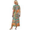 image:imageWIHOLL Womens Maxi Dresses V Neck Vacation Beach Sundresses Floral Travel Summer DressFloral Coconut Leaves
