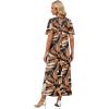 image:imageWIHOLL Womens Maxi Dresses V Neck Vacation Beach Sundresses Floral Travel Summer DressFloral Fallen Leaves