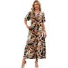 image:imageWIHOLL Womens Maxi Dresses V Neck Vacation Beach Sundresses Floral Travel Summer DressFloral Fallen Leaves