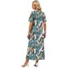 image:imageWIHOLL Womens Maxi Dresses V Neck Vacation Beach Sundresses Floral Travel Summer DressFloral Frond