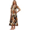 image:imageWIHOLL Womens Maxi Dresses V Neck Vacation Beach Sundresses Floral Travel Summer DressFloral Plaid