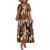 image:imageWIHOLL Womens Maxi Dresses V Neck Vacation Beach Sundresses Floral Travel Summer DressFloral Plaid