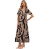 image:imageWIHOLL Womens Maxi Dresses V Neck Vacation Beach Sundresses Floral Travel Summer DressFloral Ripple