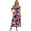 image:imageWIHOLL Womens Maxi Dresses V Neck Vacation Beach Sundresses Floral Travel Summer DressFloral Rose