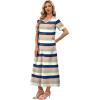 image:imageWIHOLL Womens Maxi Dresses V Neck Vacation Beach Sundresses Floral Travel Summer DressFloral Striped