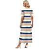 image:imageWIHOLL Womens Maxi Dresses V Neck Vacation Beach Sundresses Floral Travel Summer DressFloral Striped