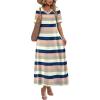 image:imageWIHOLL Womens Maxi Dresses V Neck Vacation Beach Sundresses Floral Travel Summer DressFloral Striped