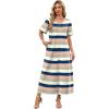 image:imageWIHOLL Womens Maxi Dresses V Neck Vacation Beach Sundresses Floral Travel Summer DressFloral Striped