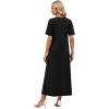 image:imageWIHOLL Womens Maxi Dresses V Neck Vacation Beach Sundresses Floral Travel Summer DressPlain Black