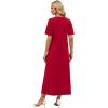 image:imageWIHOLL Womens Maxi Dresses V Neck Vacation Beach Sundresses Floral Travel Summer DressPlain Red