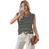 image:imageWIHOLL Womens Sleeveless Vest Striped Tops Muscle Tee Summer Outfits Business Casual T Shirts Trendy Textured Tank TopKnit  Black Stripe