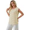 image:imageWIHOLL Womens Sleeveless Vest Striped Tops Muscle Tee Summer Outfits Business Casual T Shirts Trendy Textured Tank TopKnit  Camel Stripe