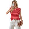 image:imageWIHOLL Womens Sleeveless Vest Striped Tops Muscle Tee Summer Outfits Business Casual T Shirts Trendy Textured Tank TopKnit  Red Stripe