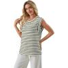 image:imageWIHOLL Womens Sleeveless Vest Striped Tops Muscle Tee Summer Outfits Business Casual T Shirts Trendy Textured Tank TopKnit  White Stripe