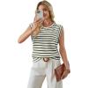 image:imageWIHOLL Womens Sleeveless Vest Striped Tops Muscle Tee Summer Outfits Business Casual T Shirts Trendy Textured Tank TopKnit  White Stripe