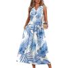 image:imageWIHOLL Womens Summer Dresses Maxi Dress Vacation Beach Sundresses 2026 with PocketsFloral Blue Leaves