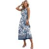 image:imageWIHOLL Womens Summer Dresses Maxi Dress Vacation Beach Sundresses 2026 with PocketsFloral Blue and White Porcelain