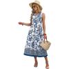 image:imageWIHOLL Womens Summer Dresses Maxi Dress Vacation Beach Sundresses 2026 with PocketsFloral Blue and White Porcelain