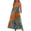image:imageWIHOLL Womens Summer Dresses Maxi Dress Vacation Beach Sundresses 2026 with PocketsFloral Coconut Leaves