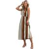 image:imageWIHOLL Womens Summer Dresses Maxi Dress Vacation Beach Sundresses 2026 with PocketsFloral Vertical Striped
