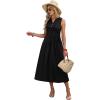 image:imageWIHOLL Womens Summer Dresses Maxi Dress Vacation Beach Sundresses 2026 with PocketsPlain Black